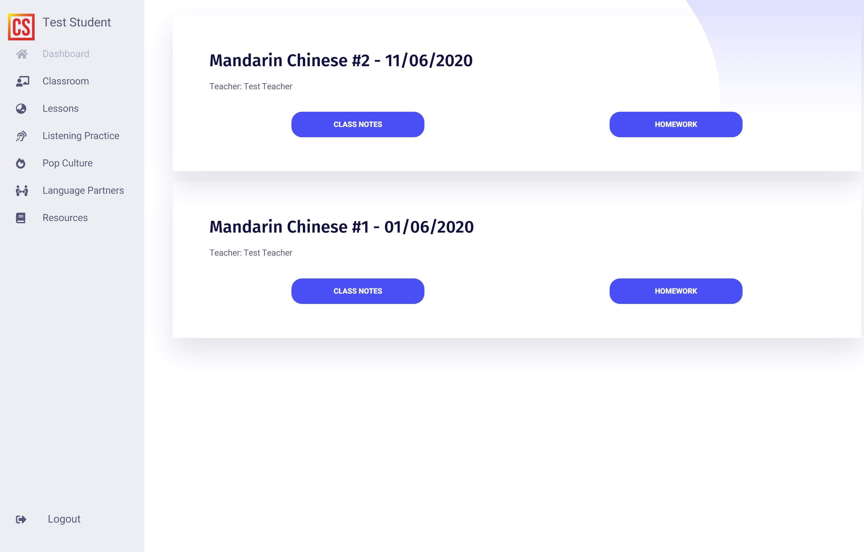 Culturestride Classroom Tab